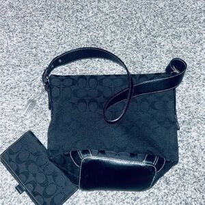 Vintage Black Coach Purse and Checkbook